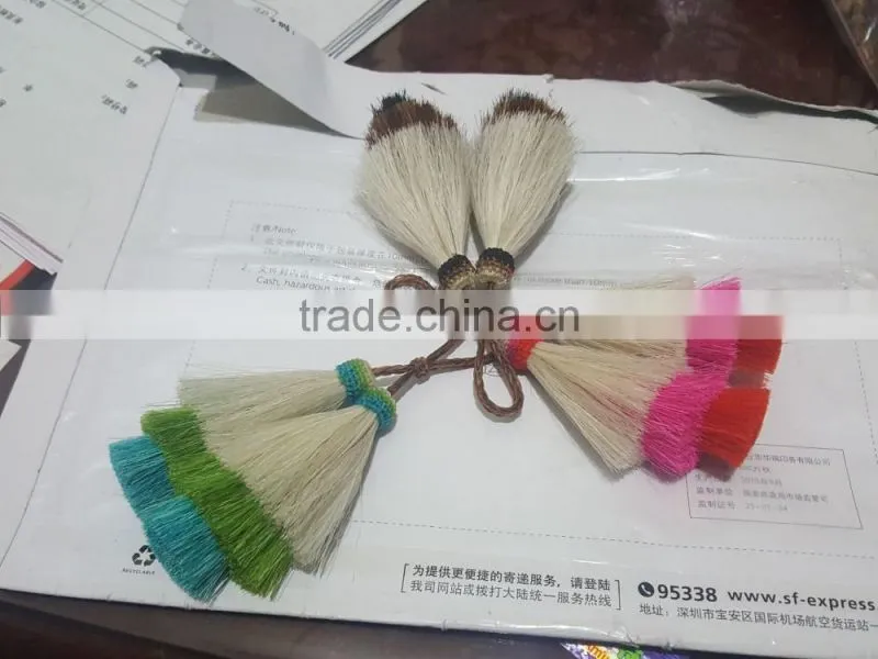 Perfect colorful attractive horse hair tassel made by hand Woven Horsehair Buckle with natural color