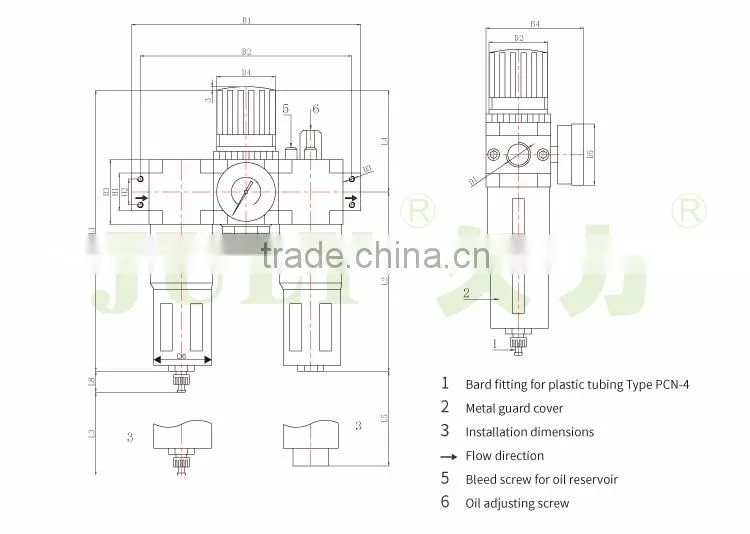 Hot-sale JULY new products three-poin FRL for adjustable pressure regulator