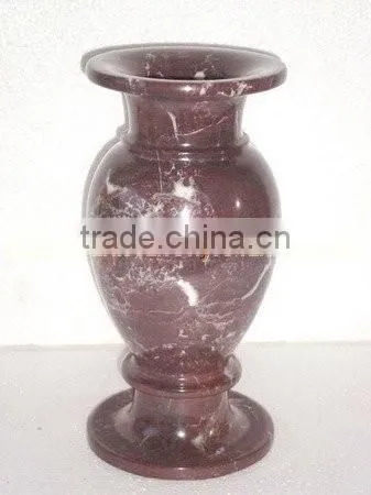 NATURAL RED ZEBRA MARBLE FLOWER VASES