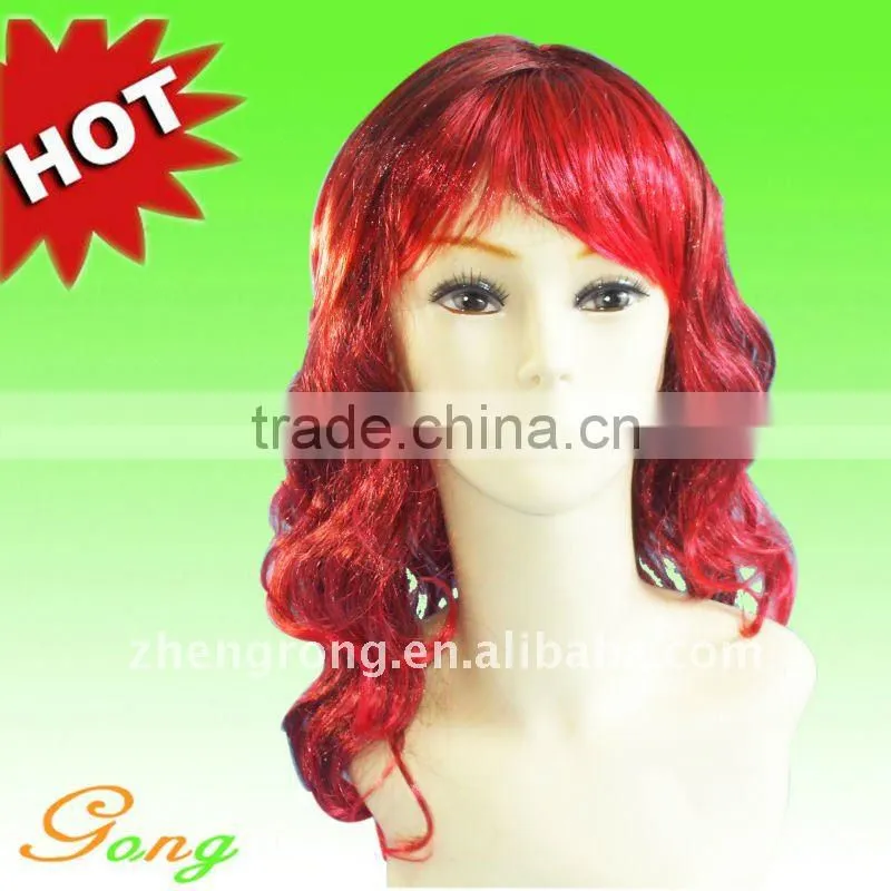 Cosplay Women Wigs Costume Ball Red Hair Periwig Wig human hair wig