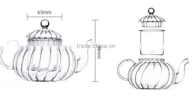 Haonai wholesale FDA embossed clear glass tea set