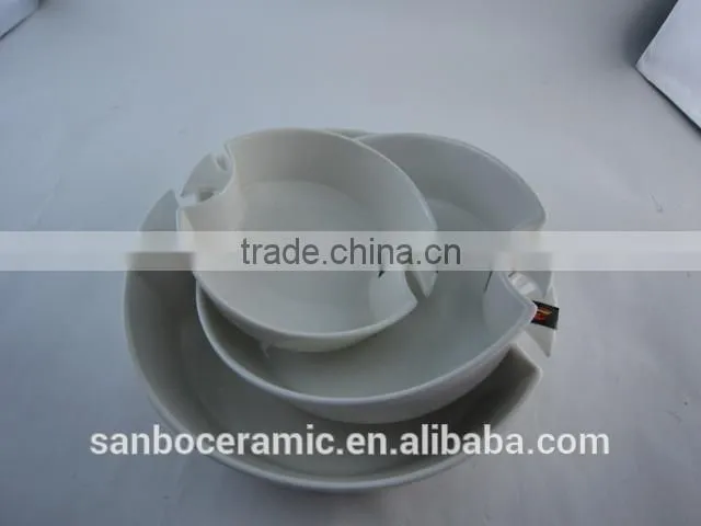 Good Quality High White ceramic bakeware Set with Handles