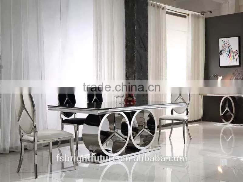 2017 New modern big size marble top dining table set