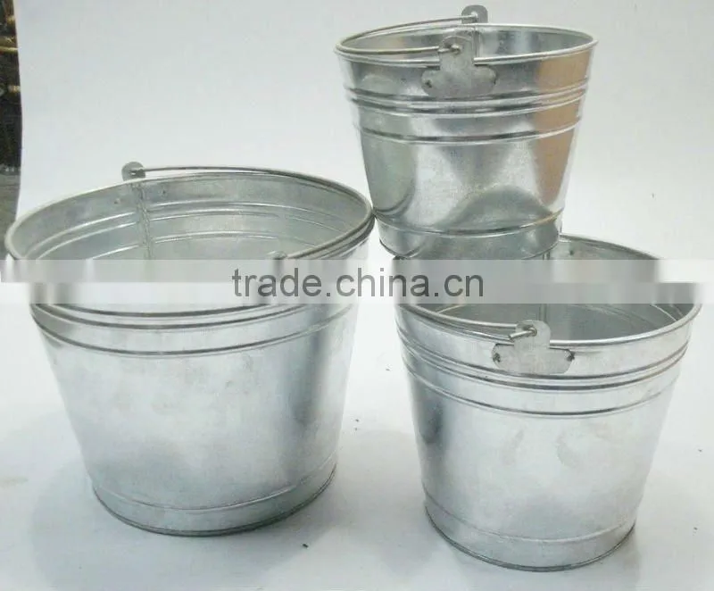 Metal bucket planters pails