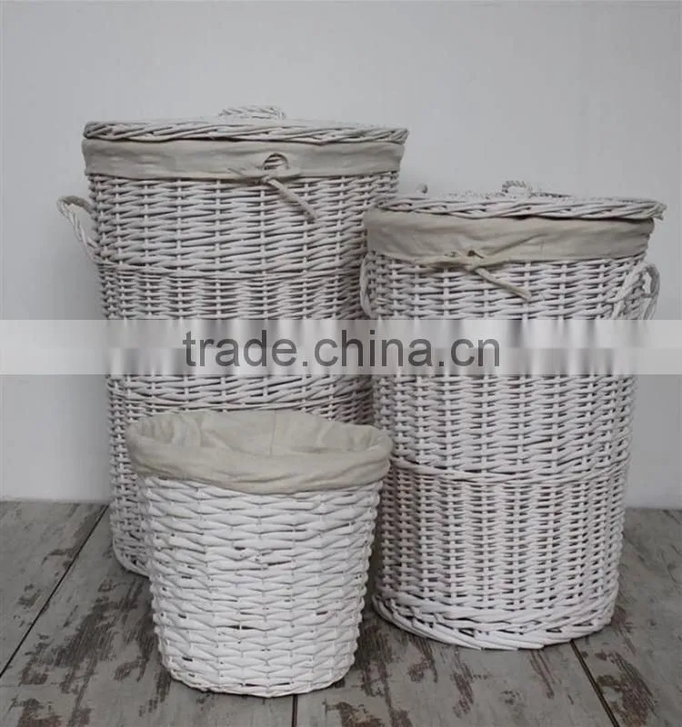 Hand-Woven willow wicker customized dirty Laundry basket