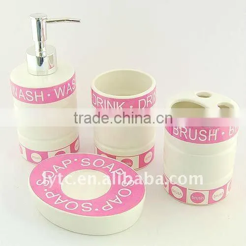 4 pcs ceramic bath room accessory
