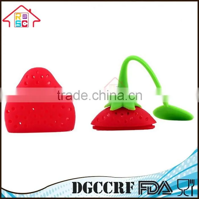 NBRSC Reuseable Silicone Strawberry Shape Tea Bag Filter Infuser Holder Strainer