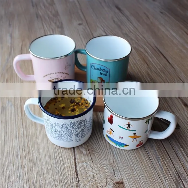 customized printed enamel mugs factory wholesale