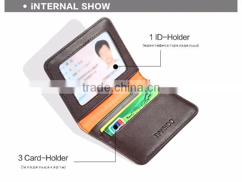 colourful Promotional PU Leather Credit Card Holder With Clear ID Window
