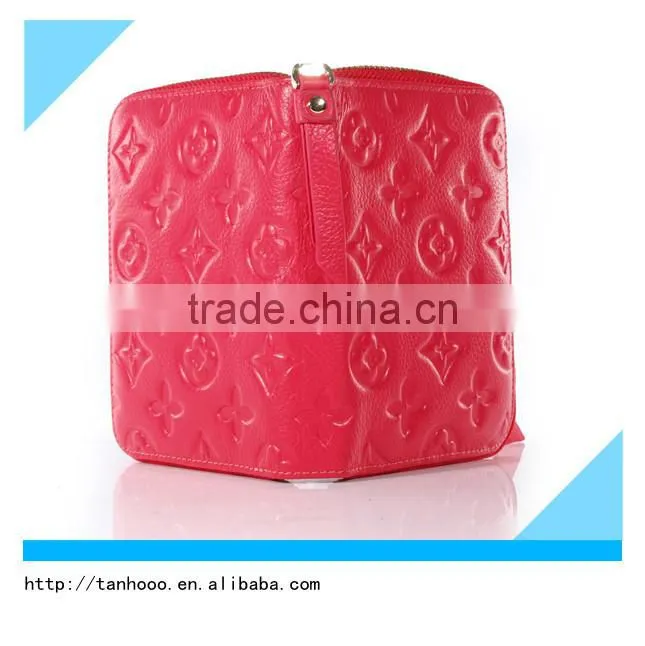 hot selling lady wallet italian stylish trifold pu leather lady wallet