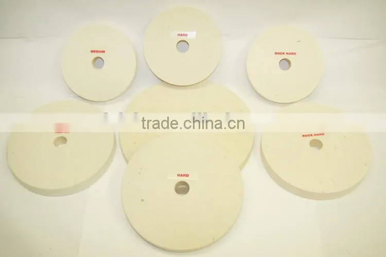100% hard wool felt polishing wheels for stainless steel glass marble