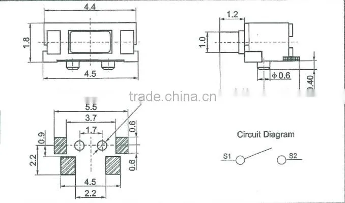 2X4 side button tact switch