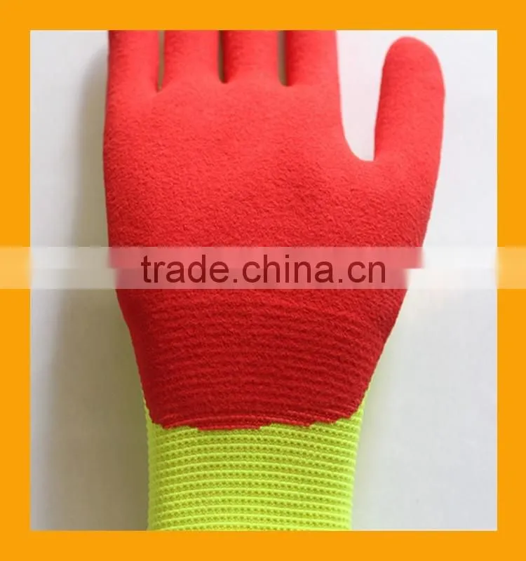 15G Thicken Nylon Sandy Nitrile Double Dipped Oil Field Work Gloves