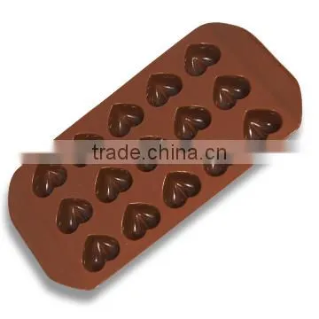 bpa free silicone rubber ice mold with 15 cavity love heart shape