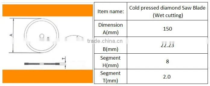 6inch150mm continuous rim wet diamond Saw Blade marble stone concrete tile diamond cutting disc continuous rim