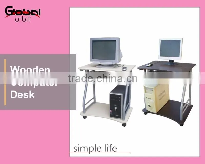 Rolling PC Table With Wheels Cheap Walmart Wooden Computer Desk