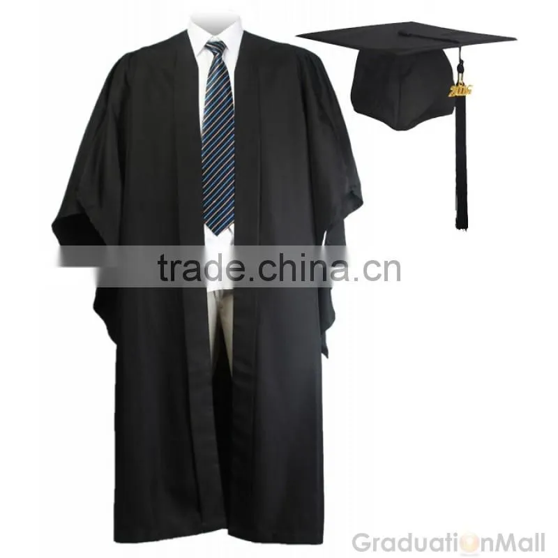 New High Quality Graduation Gown uniform robes hats with tassel