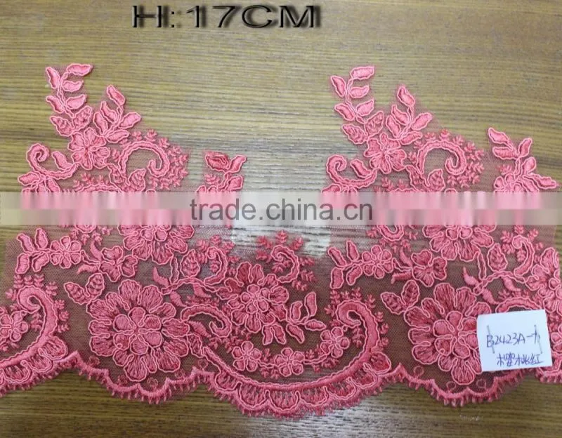 2017 colorful Embroidery Lace Trims Lace Appliques Patches Wedding Dress Decor Supply