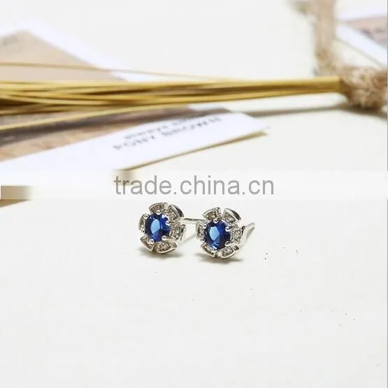 Exquisite Cheap beautiful flower 925 sterling silver earring with AAA CZ stone