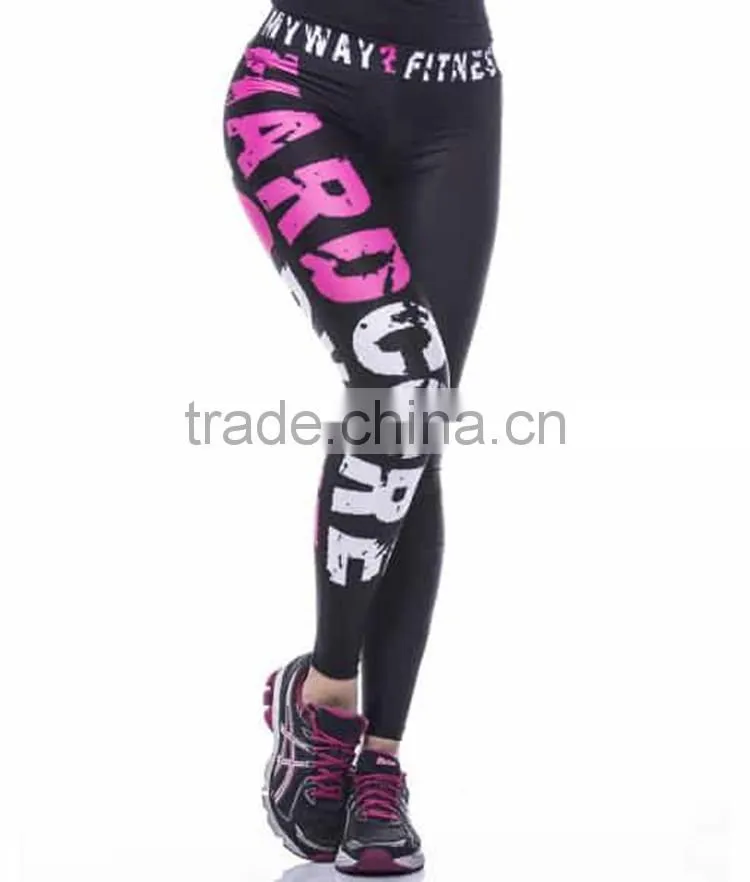 OEM fully sublimation printing fashion Quick Dry Workout womens yoga pants