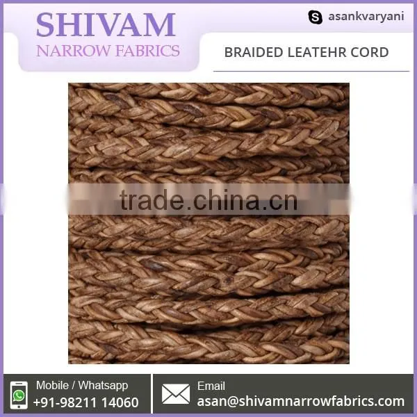 High Performance Multi Color Flat Braided Leather Cord from Genuine Manufacturer