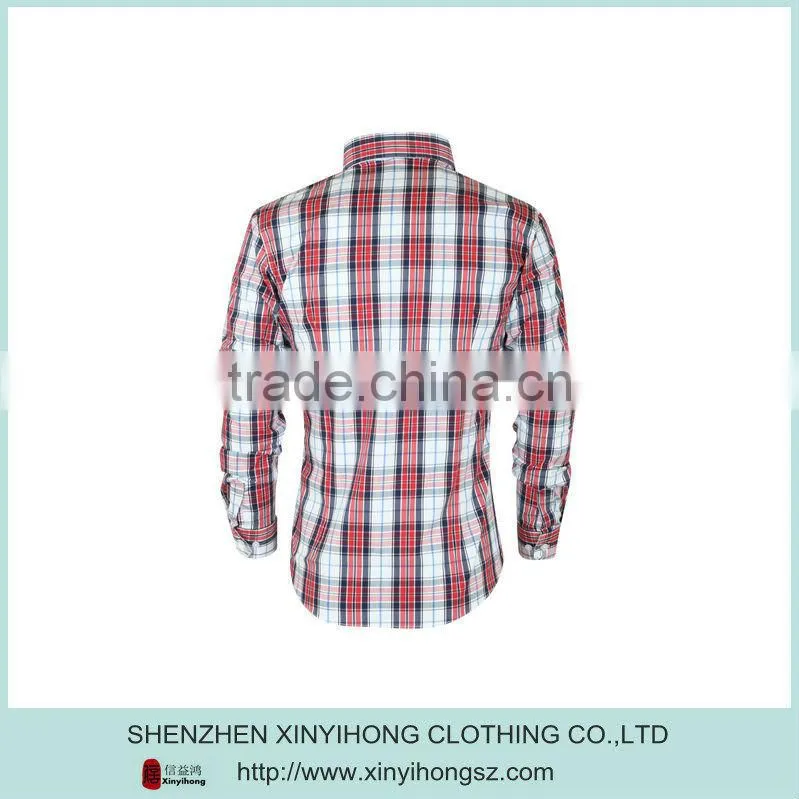 Natural Cotton With Spandex Plaid Casual Cheap Shirts For Men