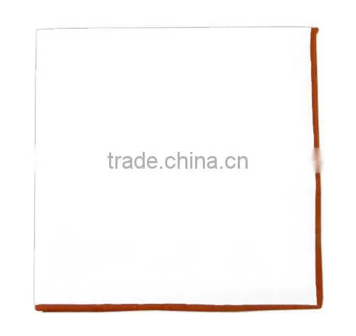 contrasting border men's cotton pocket squares