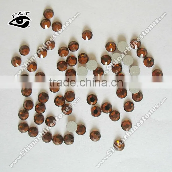 DMC rhinestone flat back crystals ss16 Tea smoked topaz color