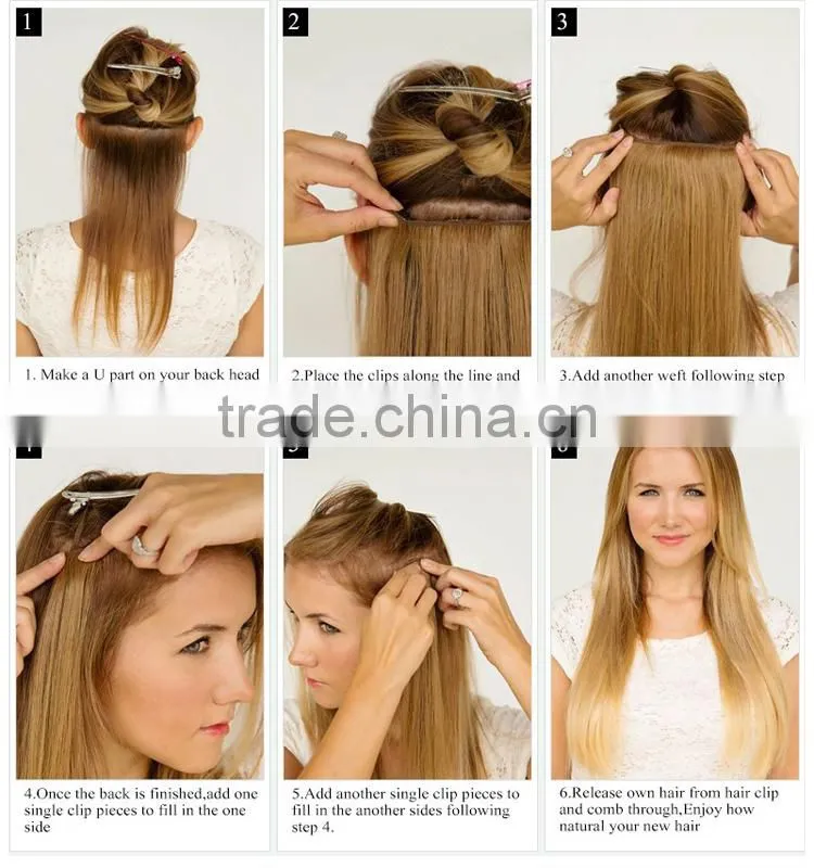 Stainless Steel Wig Clip In Hair Top Grade Gorgeous Different Colors Clip Hair Extension