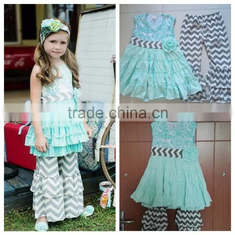 Baby Clothes Set Wholesale Cotton Ruffle Western Outfit Girls Back To School Outfit