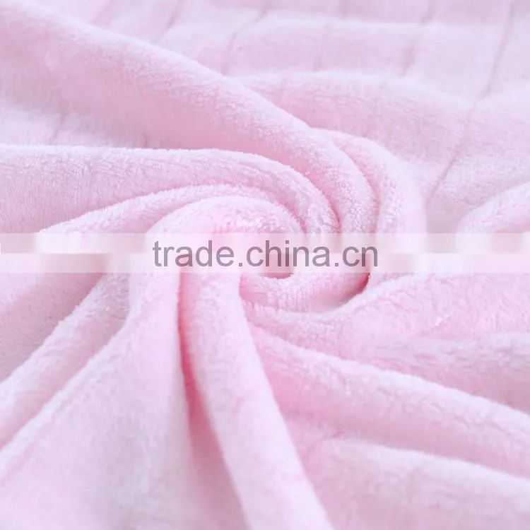 promotion sale cute embroidered knitted coral fleece baby blanket