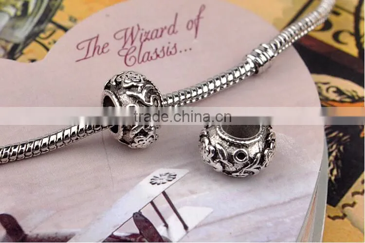 Mix Antique Silver Plated Oxidized Metal Beads Charms Set Mix Lot,Antique Silver Starter Charm Bracelet Spacer Beads Fits