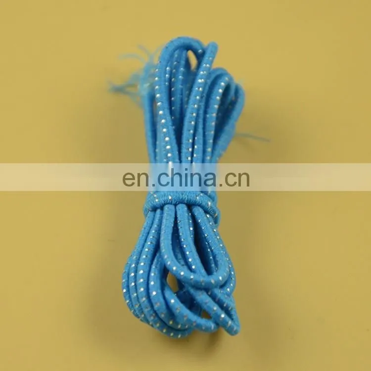 stock 2mm round elastic cord with shiny silver