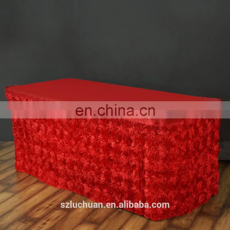 Fashion Design Polyester Satin Suzhou Decoration Wedding Table Skirt