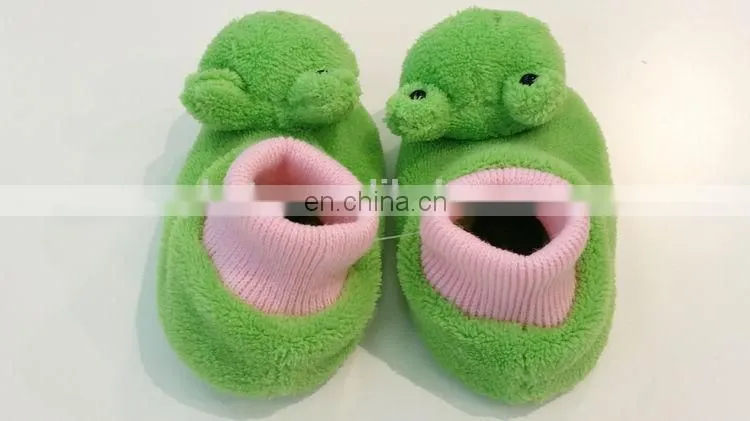 Winter cute warm pp cotton plush animal shape indoor kids slipper