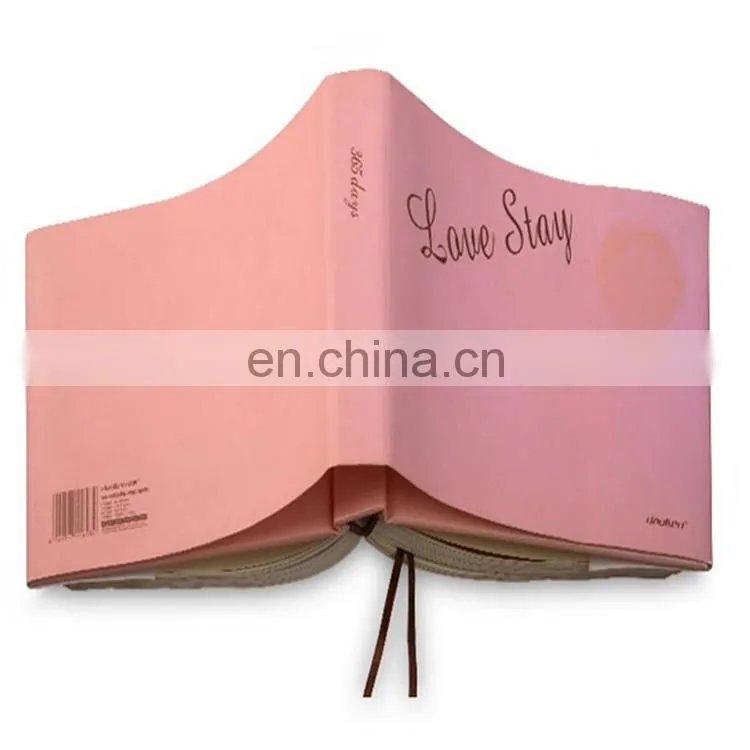 2018 new design pink love stay diary book printing/custom creative diary notebook for girl