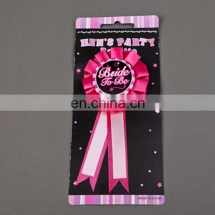 New arrival unique design bachelorette party pinback button embroidery satin badge maker