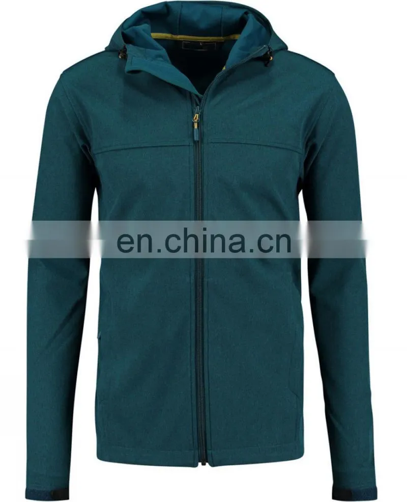 mens softshell fabric jacket in contrast color