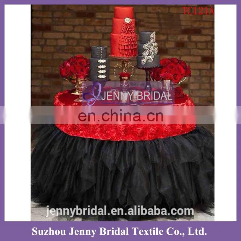 TC031Z rosette satin table cloth new design table cloth purple table cloth
