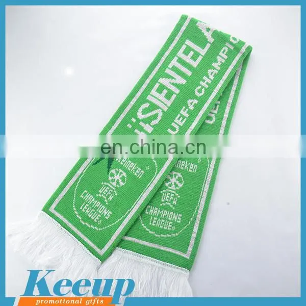 2016 Hot Sale China Wholesales Custom Logo Knitted Fan Scarfs For Promotional Gift