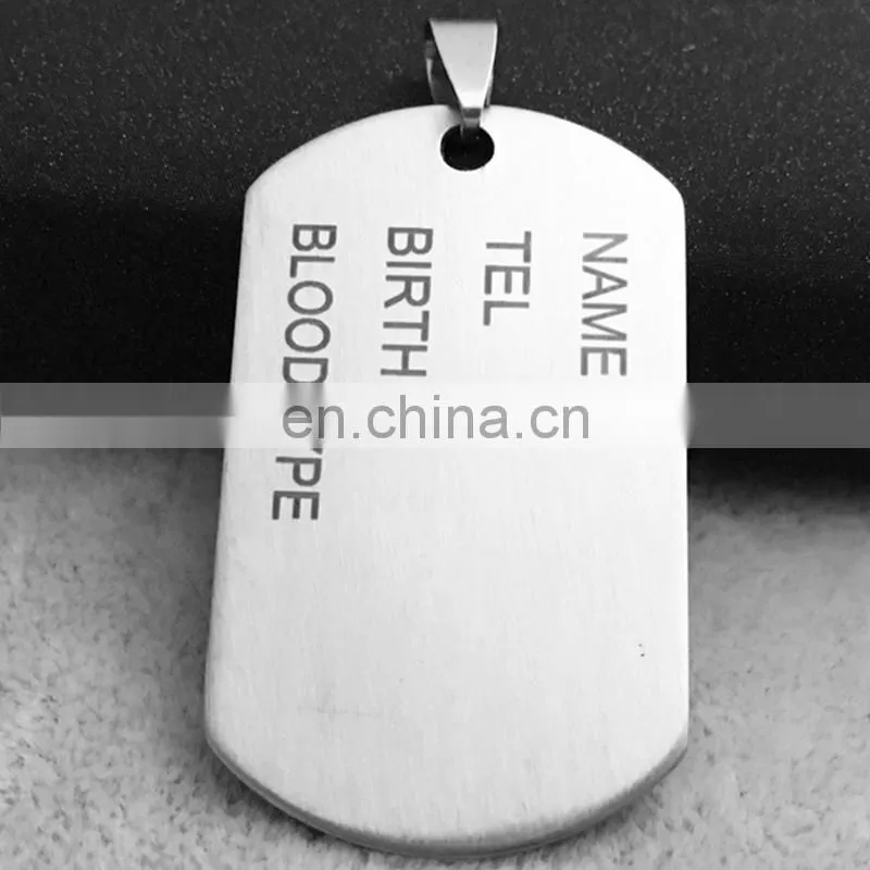 Popular metal army custom logo printed dog tag for men