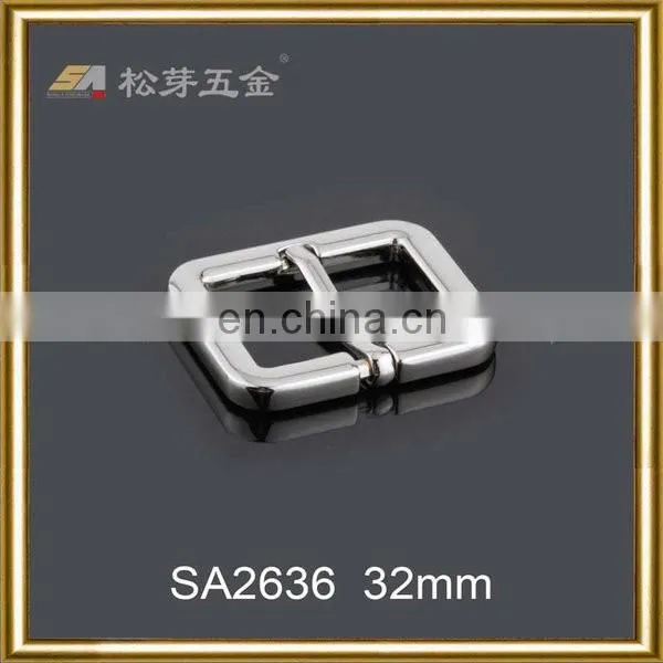 Customized Nickel-Free Feature Double Prongs Roller Buckles, Plated Pin Buckle For Handbag