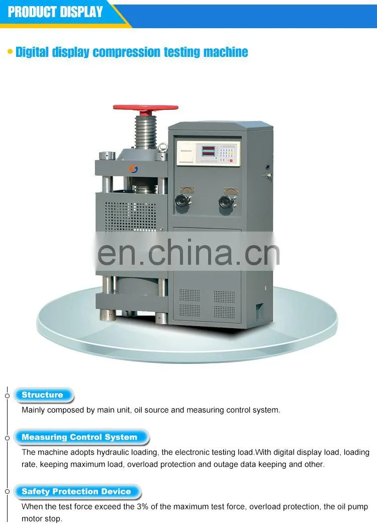 YES-2000 Lab Compression Testing Machine Price + Soil Lab Testing Machine+Pressure Testing Machine