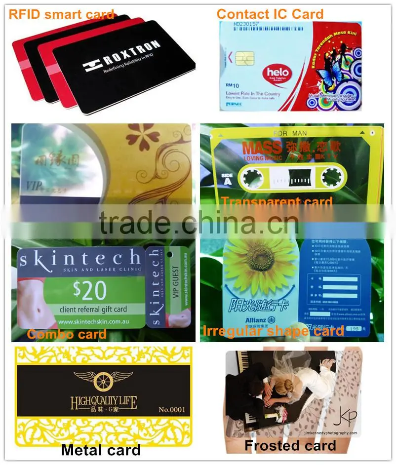 CR80 85.5*54mm transparent business cards / Standard inkjet pvc card