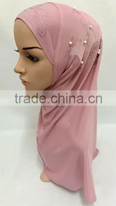 2016 Fashion modern flower hijab pearl