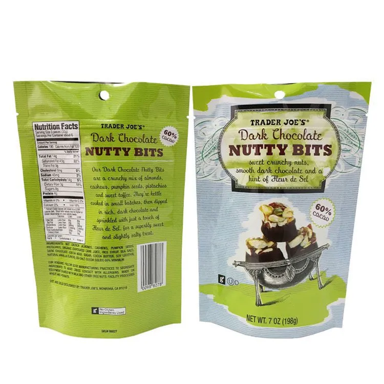 Digital Print Eco Friendly Food Grade Stand Up Pouch Bag For Nuts Packaging Bags