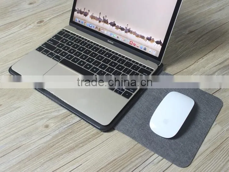 High Quality Microfiber Leather Multifunction PC Bags Laptop Holder Bag for Macbook with Mouse Mat and Purse