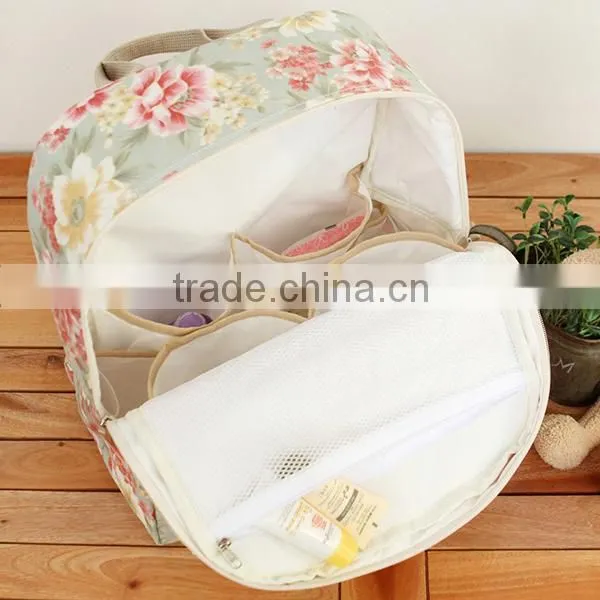 Designer Flower Print Oilcloth Backpack Diaper Bag Custom Waterproof Backpack Diaper Bag 2015