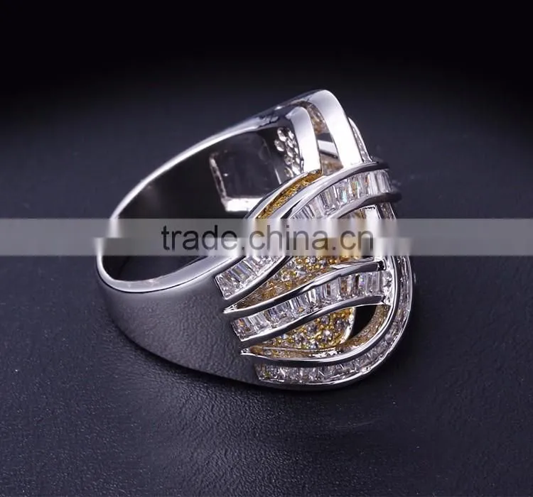 New Product 2017 Unique Jewelry Design 3D Look Zircon Channel Set Deluxe Lady Ring