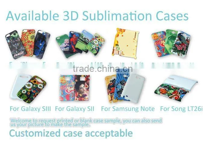 3D sublimation mobile phone plastic white case